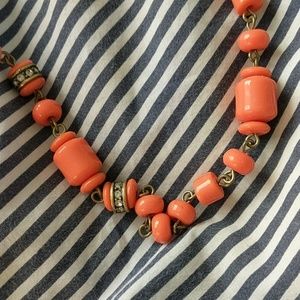 J. Crew Jewelry - J. Crew coral and rhinestone strand J. Crew Jewelry - J. Crew coral and rhinestone strand